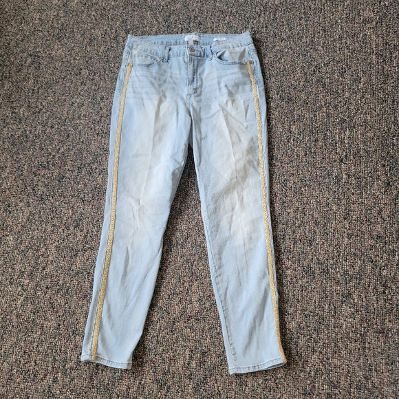 Sofia Jeans Light Blue Jeans with Gold Stripe Sz 12 - Picture 1 of 8